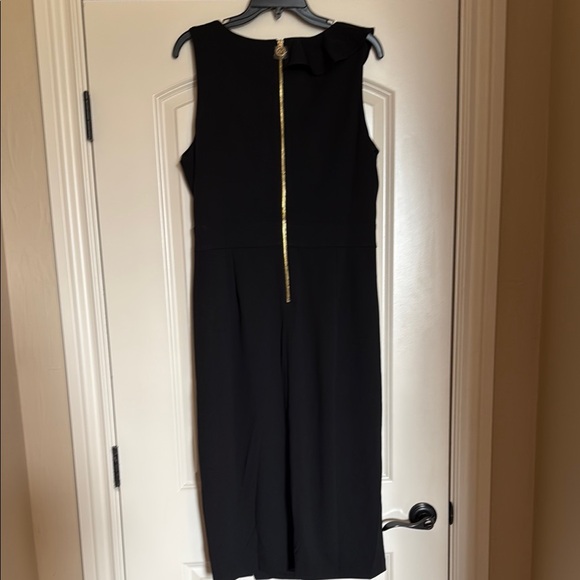 Anne Klein Black Asymmetrical Sheath Dress Cocktail - Picture 3 of 5